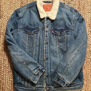 Levi's Blue Denim Sherpa Jacket